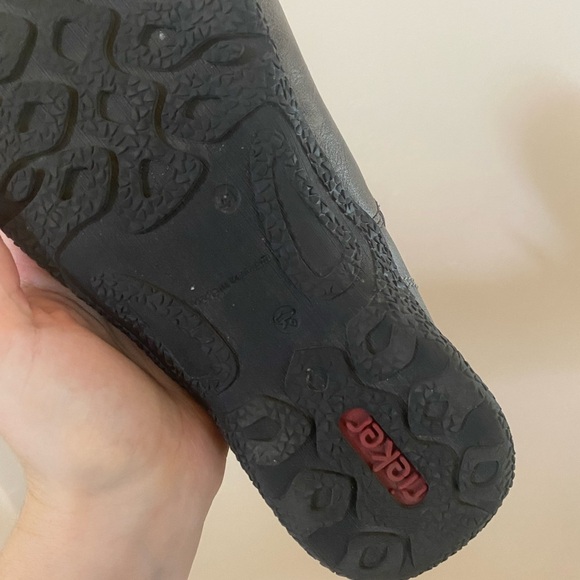 RIEKER VEGAN FAUX LEATHER ASTRID 70 KNEE HIGH GRAY BOOTS FLEECE LINED SIZE EU 41 - Picture 7 of 9